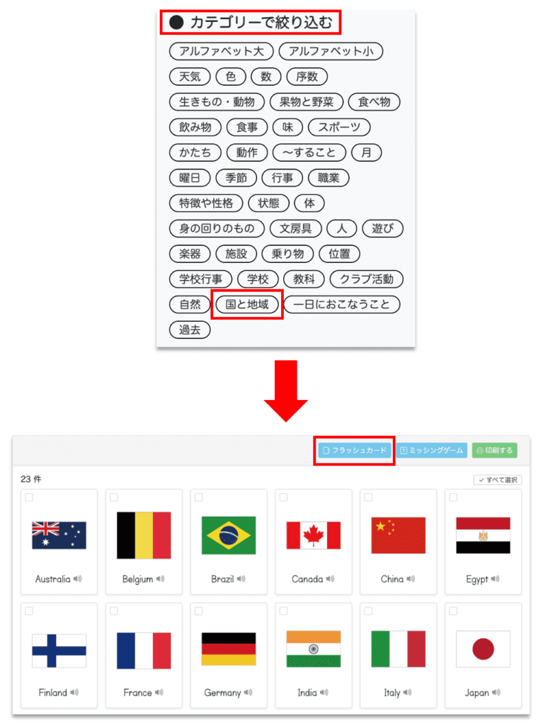 世界の国フラッシュカード